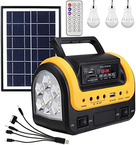 Small portable power station for camping with LED light