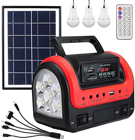 Portable solar generator with panel for camping