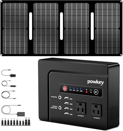 Portable power bank with forty watt solar panel