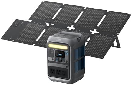 SOLIX C300 portable power station with solar panel