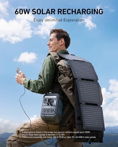 SOLIX C300 portable power station with solar panel — photo 5