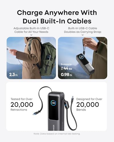 Anker Power Bank 25K with retractable cable — photo 3