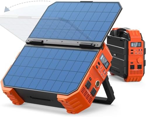 Solar generator with built-in solar panel