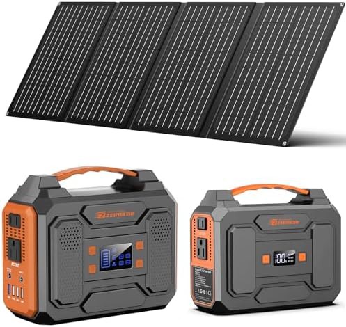 ZeroKor 300W portable power station with foldable solar panel