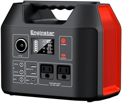 EnginStar portable power station with 296Wh battery